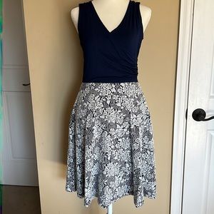 Blue faux wrap dress